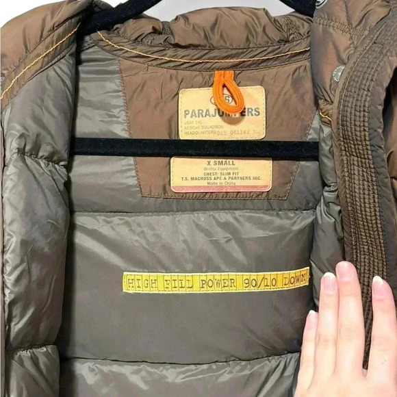 Parajumpers Two-tone Long Chocolate Brown Down Feather Puffer Ski Jacket Size XS - Picture 8 of 14